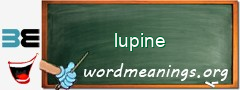 WordMeaning blackboard for lupine